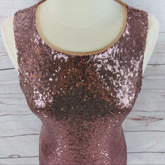 Speechless Rose Gold Keyhole Sequin Dress - Picture 10 of 15